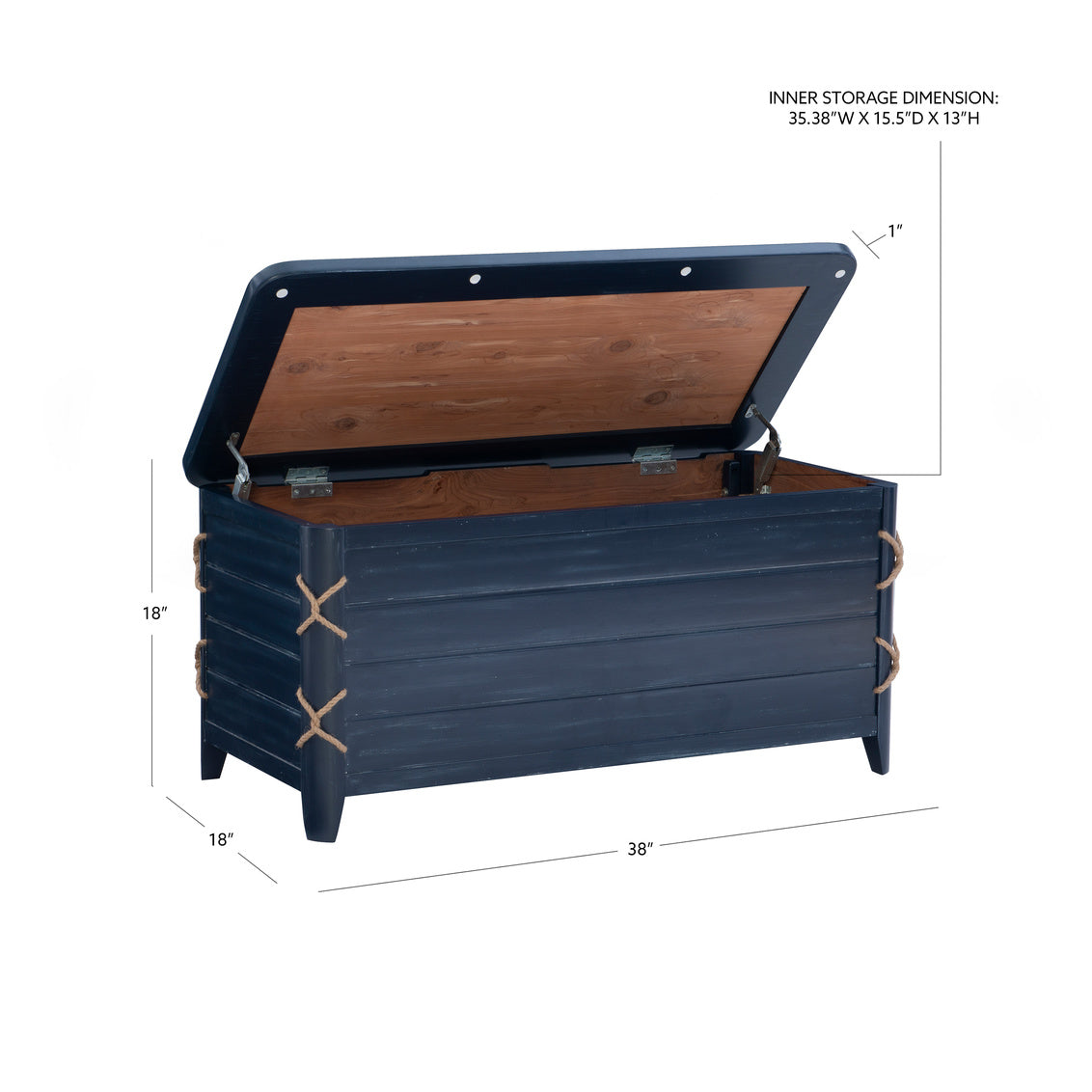 Blue Rope Cedar Chest