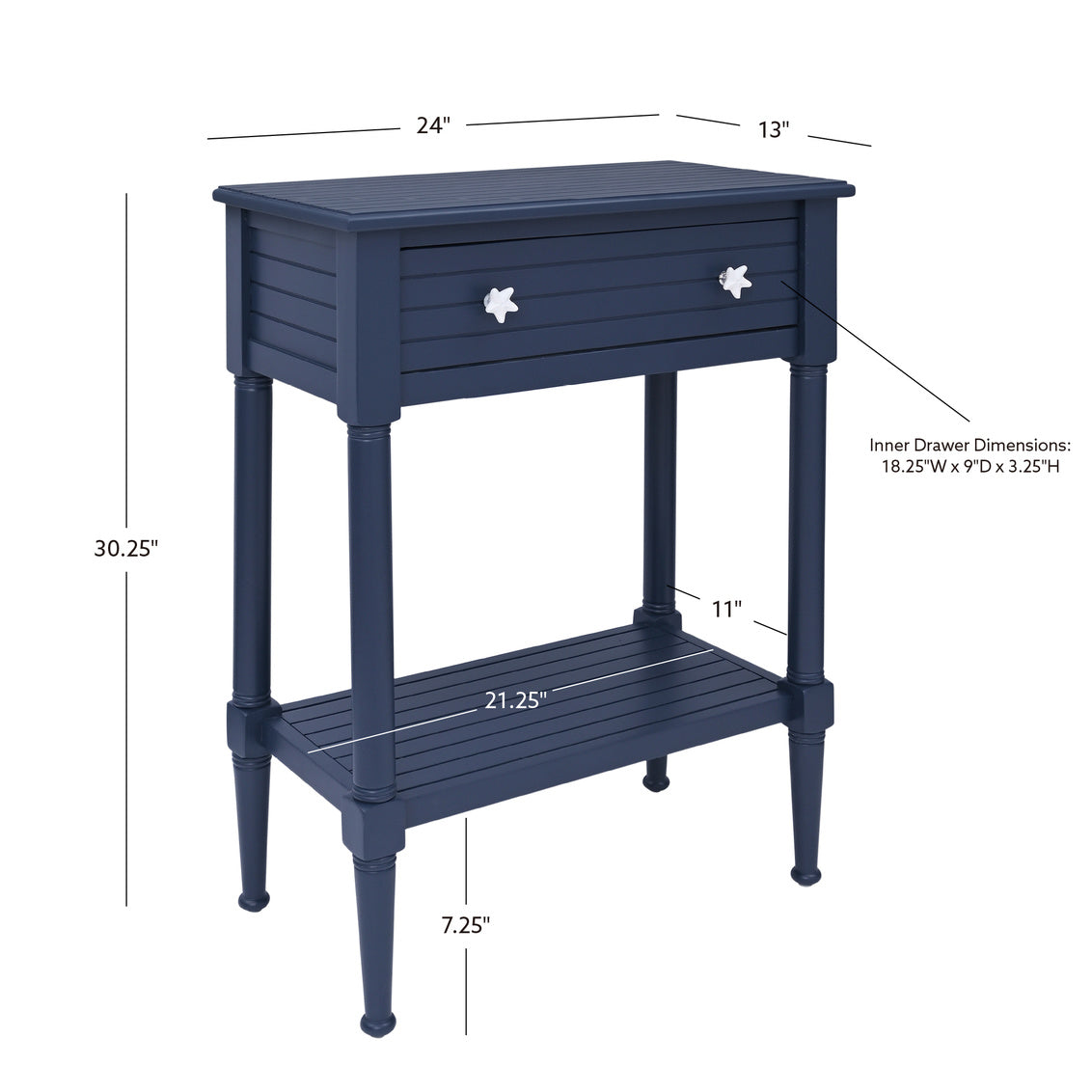 Starfish Navy Accent Table