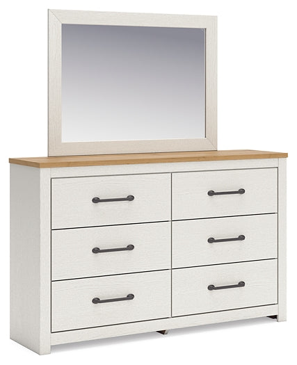 Linnocreek Full Panel Bed with Mirrored Dresser and 2 Nightstands