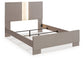 Surancha Full Panel Bed with Mirrored Dresser and 2 Nightstands