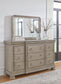 Lexorne King Sleigh Bed with Mirrored Dresser and Nightstand